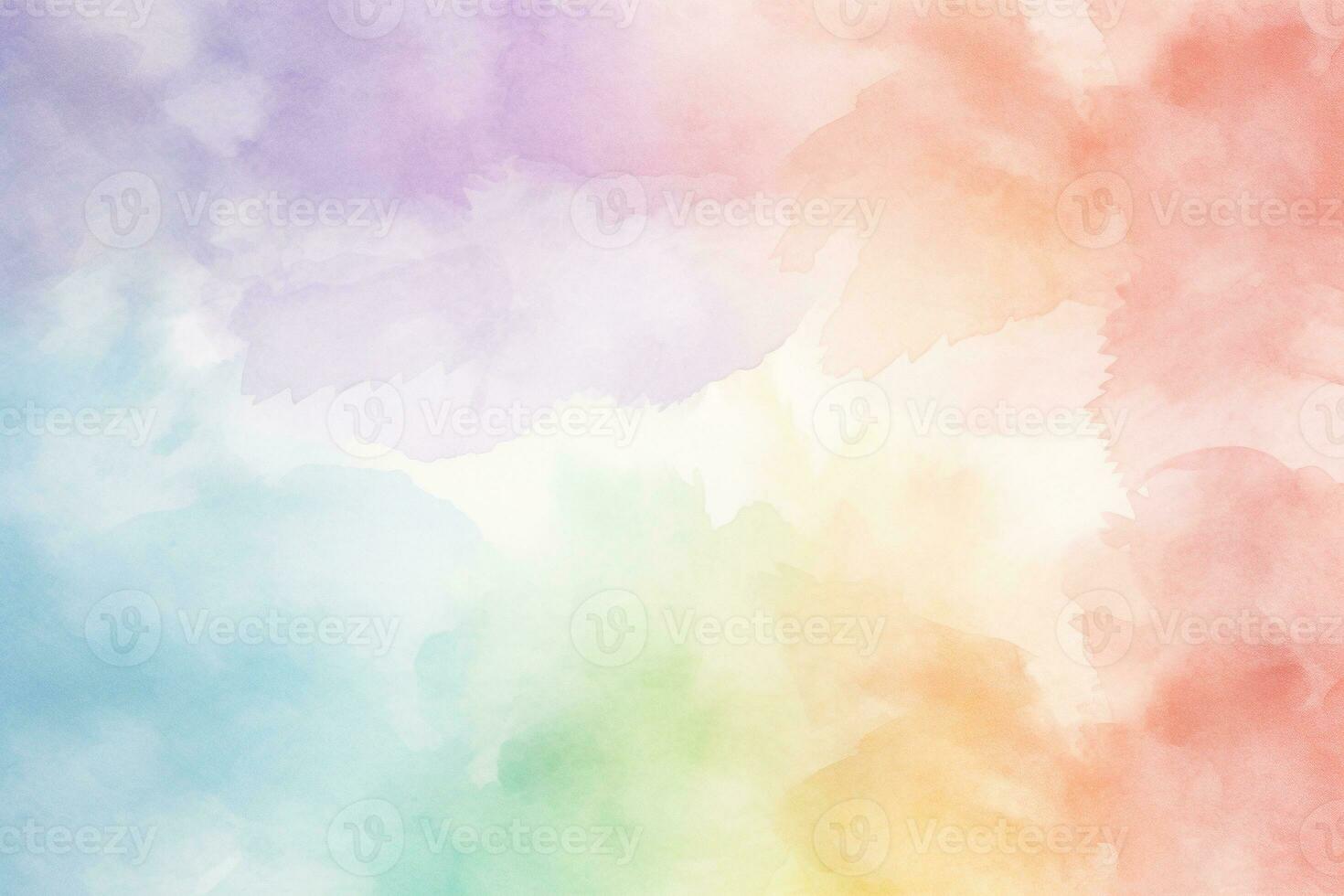 AI generated Abstract rainbow watercolor texture with wet brush strokes for wallpaper design, hand-painted texture. Texture, background, pattern photo