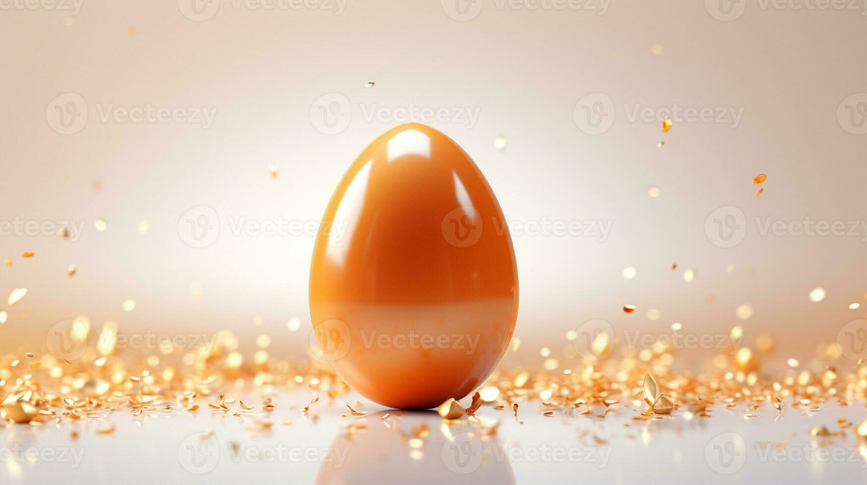 AI generated 3d model of Easter egg on white background. Mockup for congratulations. copy space photo