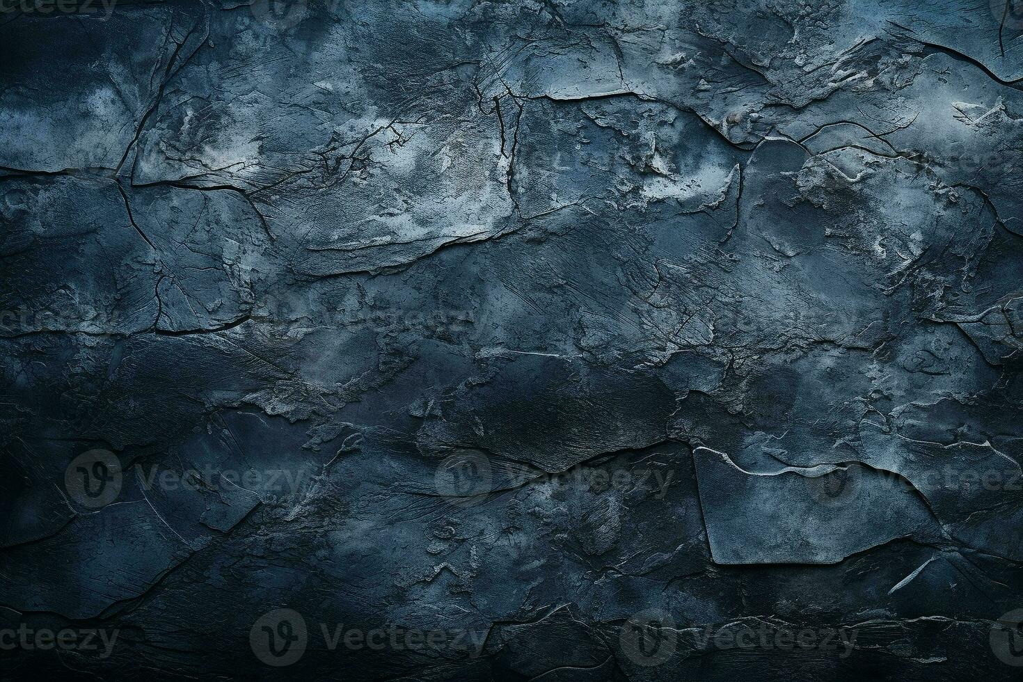 AI generated Dark blue stone texture with cracks. Abstract natural volumetric navy rock background with copy space. Grunge modern surface for banner design photo