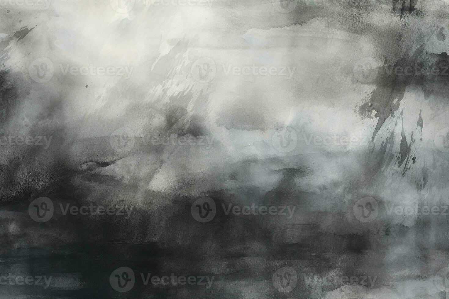 AI generated Abstract black watercolor texture with wet brush strokes for wallpaper design, hand-painted texture. Texture, background, pattern photo