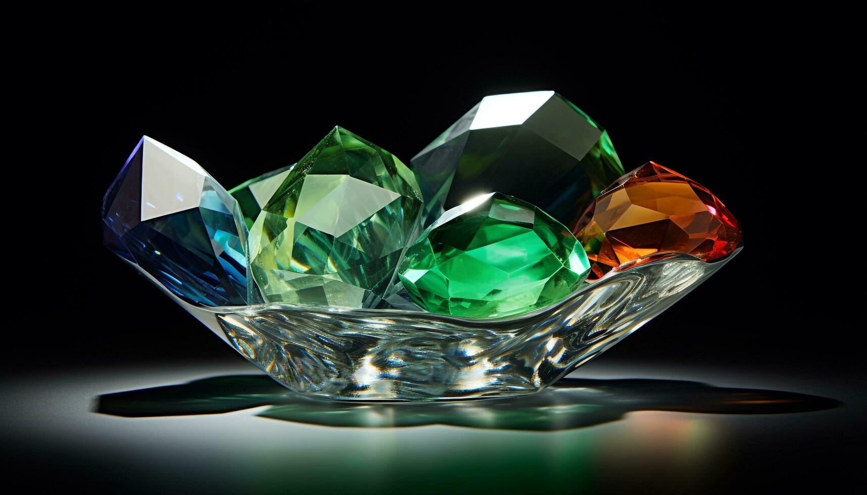 AI generated diamond glass isolated bright photo