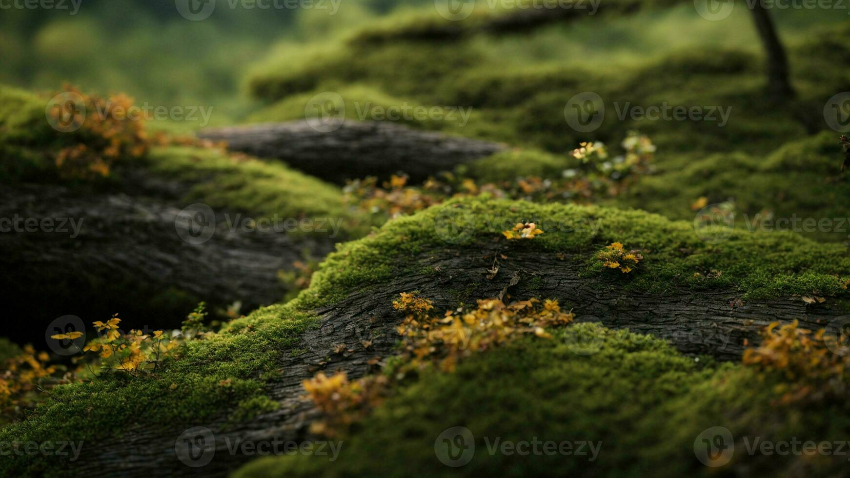 AI generated Explore the microscopic world within the bark of the trees, revealing the complex interplay of organisms that contribute to the overall health of the ecosystem. photo