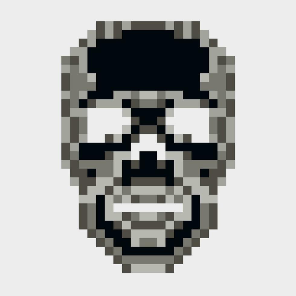 negative digital sign pixel skull t shirt design vector