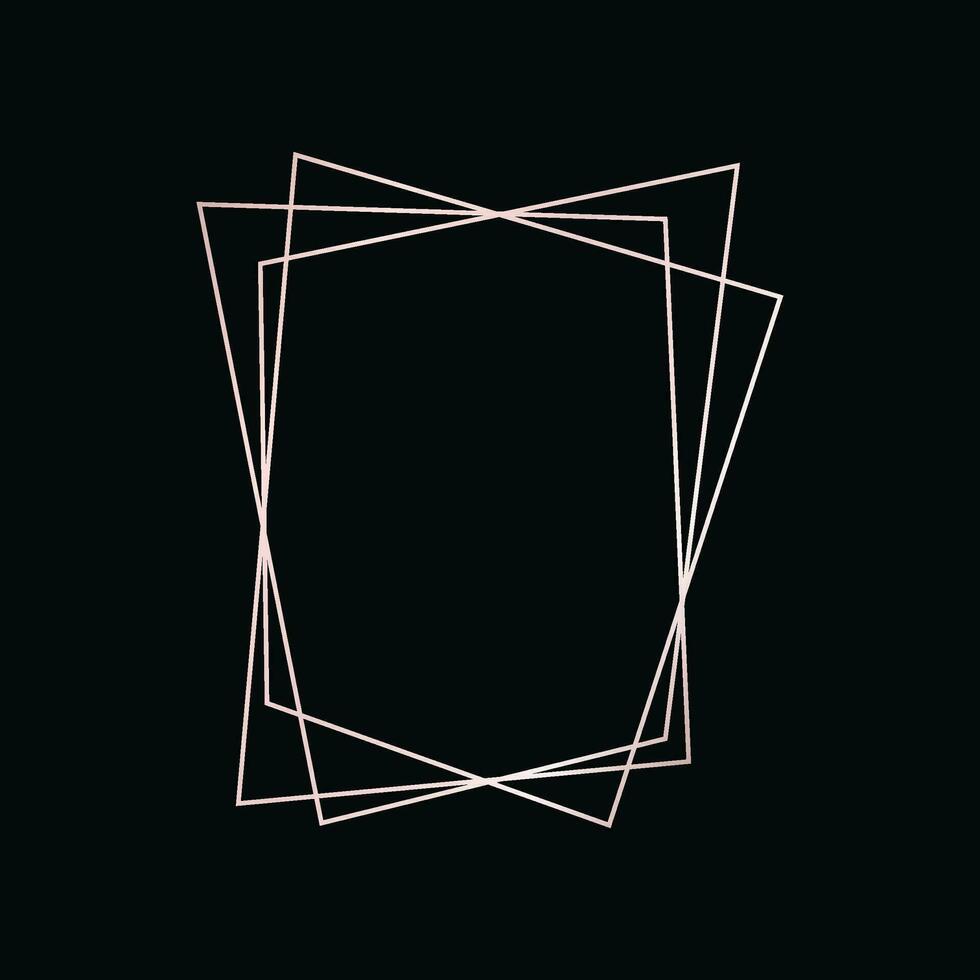 Rosa oro geométrico poligonal marco vector