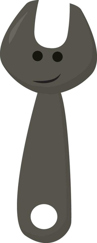 emoji de un sonriente gris llave inglesa, vector o color ilustración