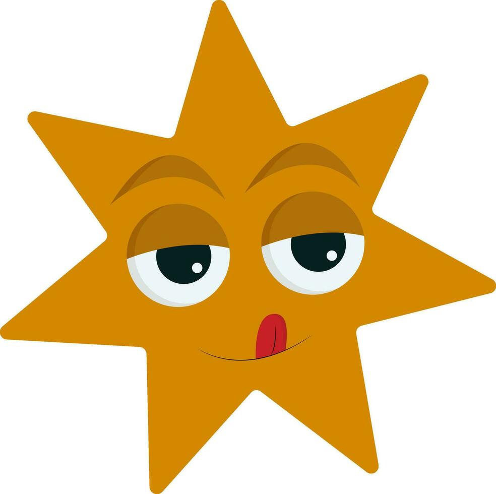 Emoji of a seven-pointed yellow star, vector or color illustration