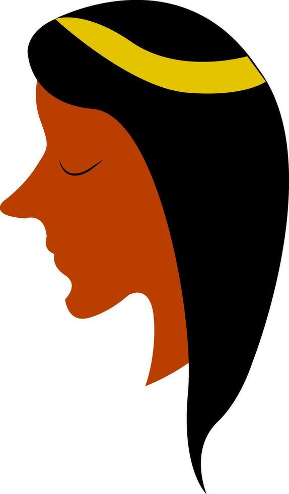 Tanned girl vector or color illustration