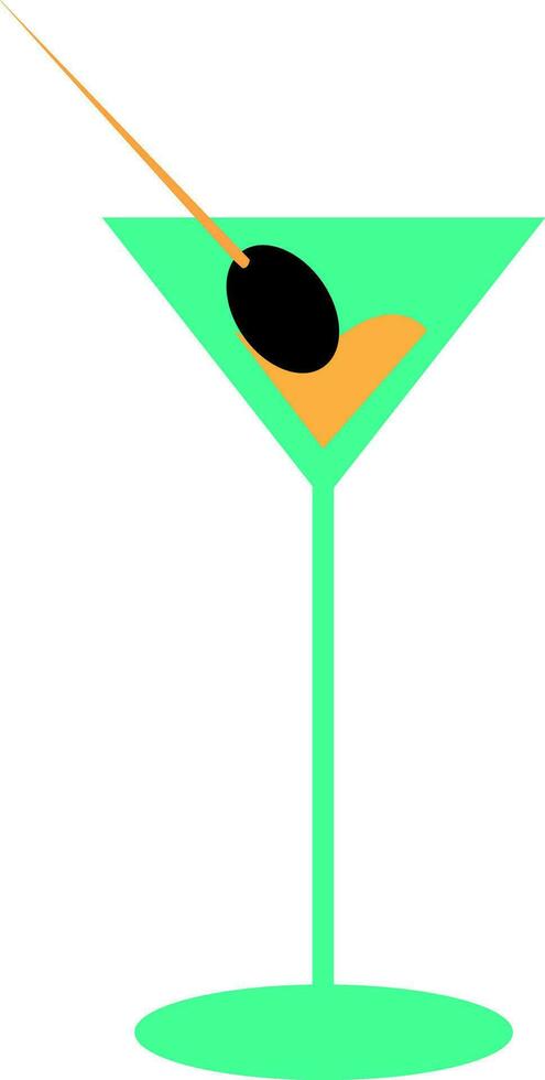 Mocktail glass vector or color illustration