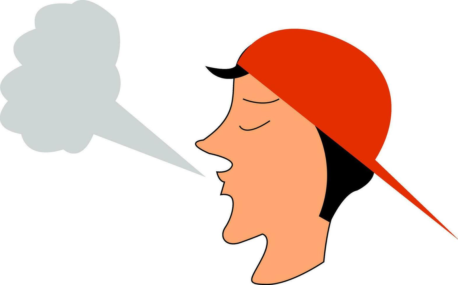 A boy wearing a red cap vector or color illustration