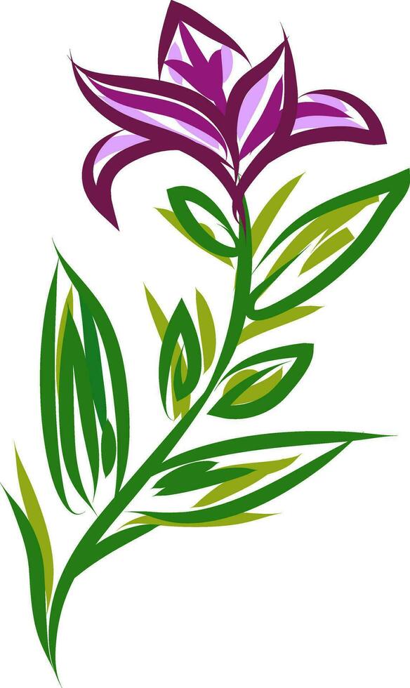 A flowers peduncle vector or color illustration