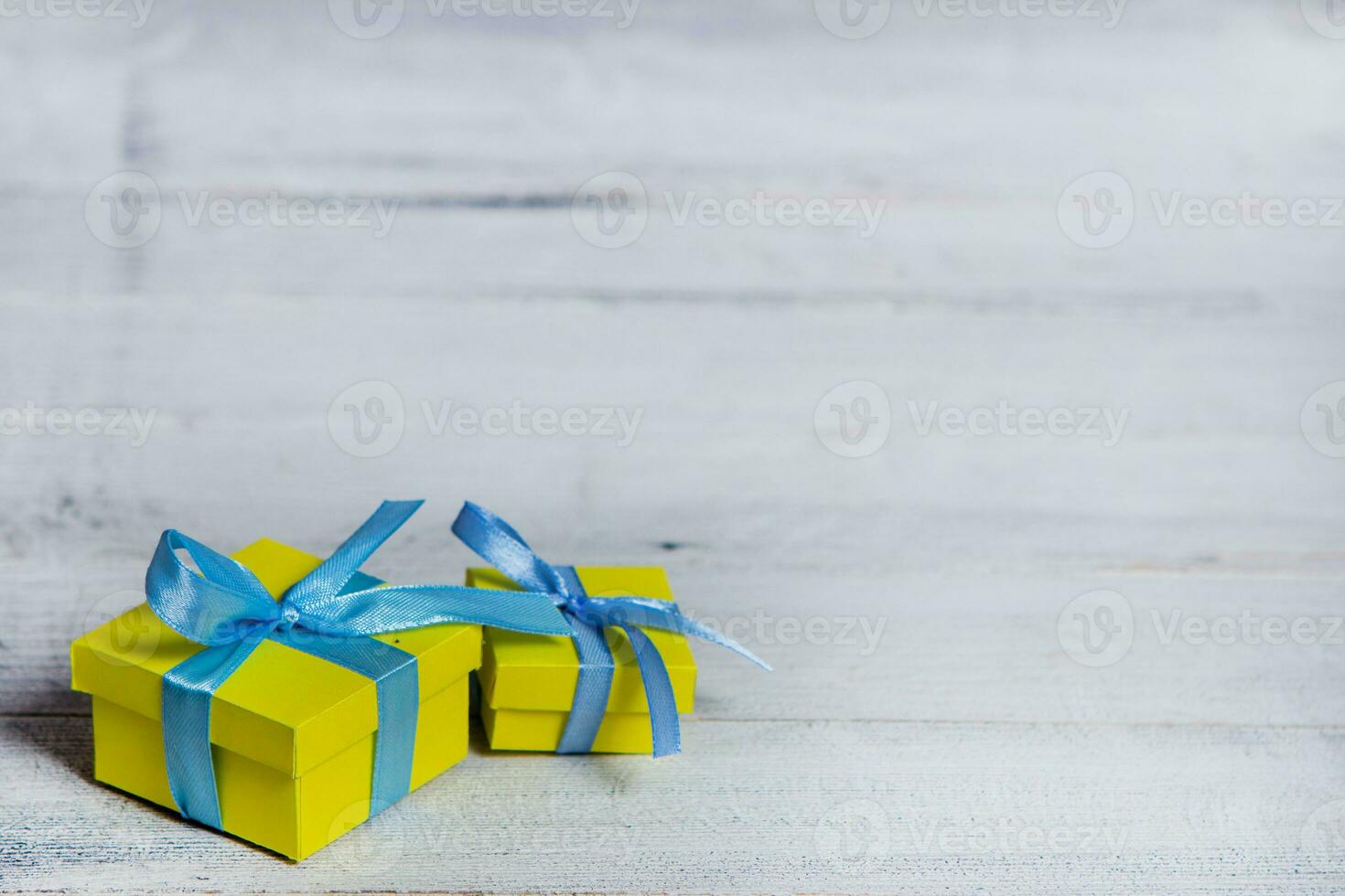 Gift boxes on wooden table. Collection of gift boxes on wooden board holidays concept. Presents for any holiday concept photo