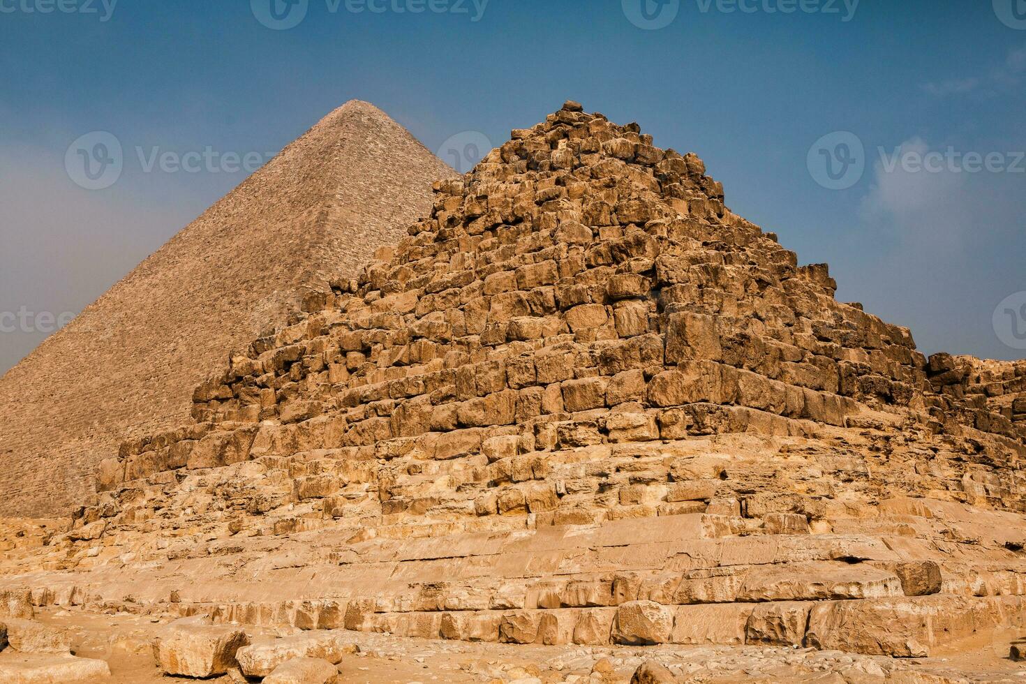 Famous Egyptian Pyramids of Giza. Landscape in Egypt. Pyramid in desert. Africa. Wonder of the World photo