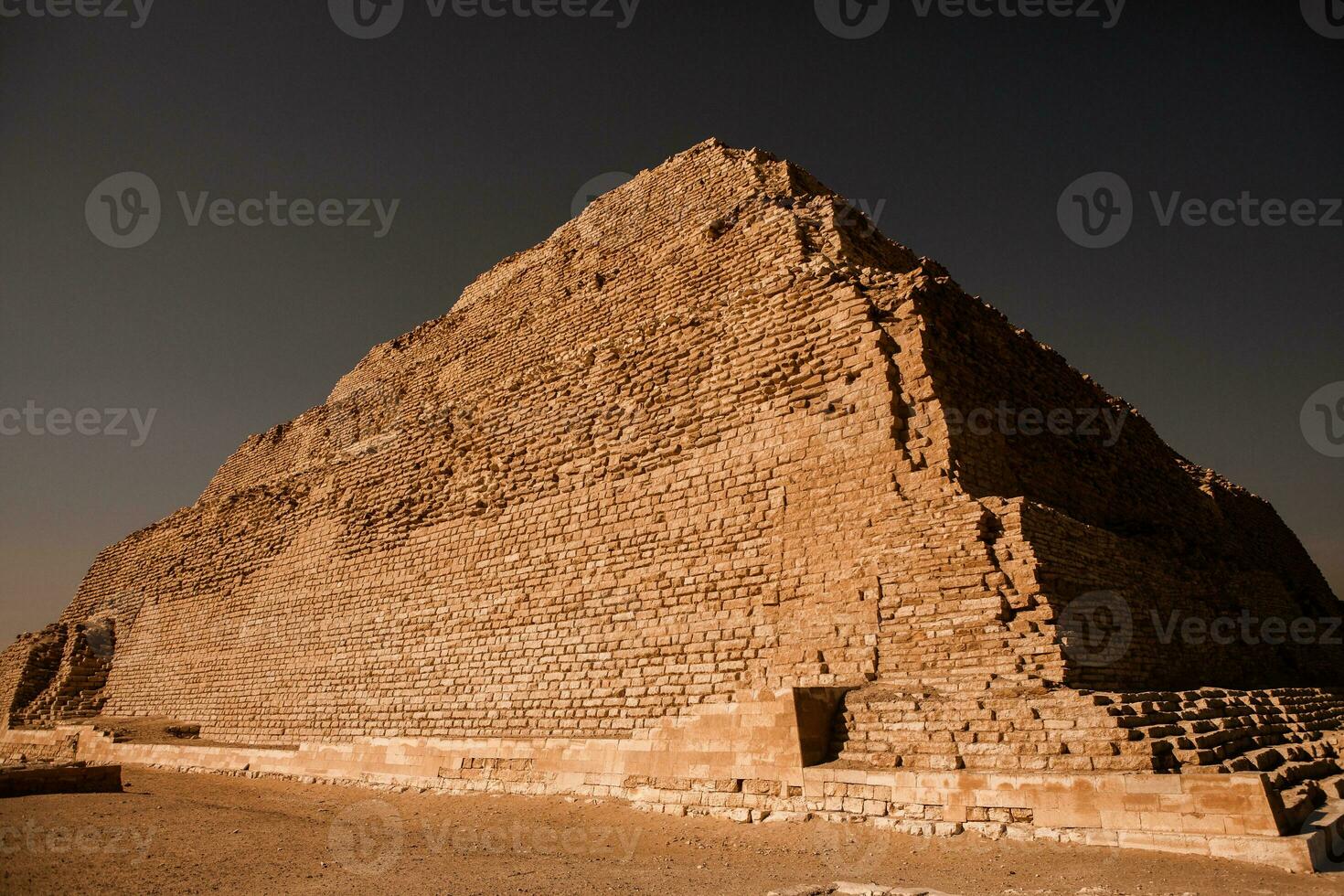Famous Egyptian Pyramids of Giza. Landscape in Egypt. Pyramid in desert. Africa. Wonder of the World photo
