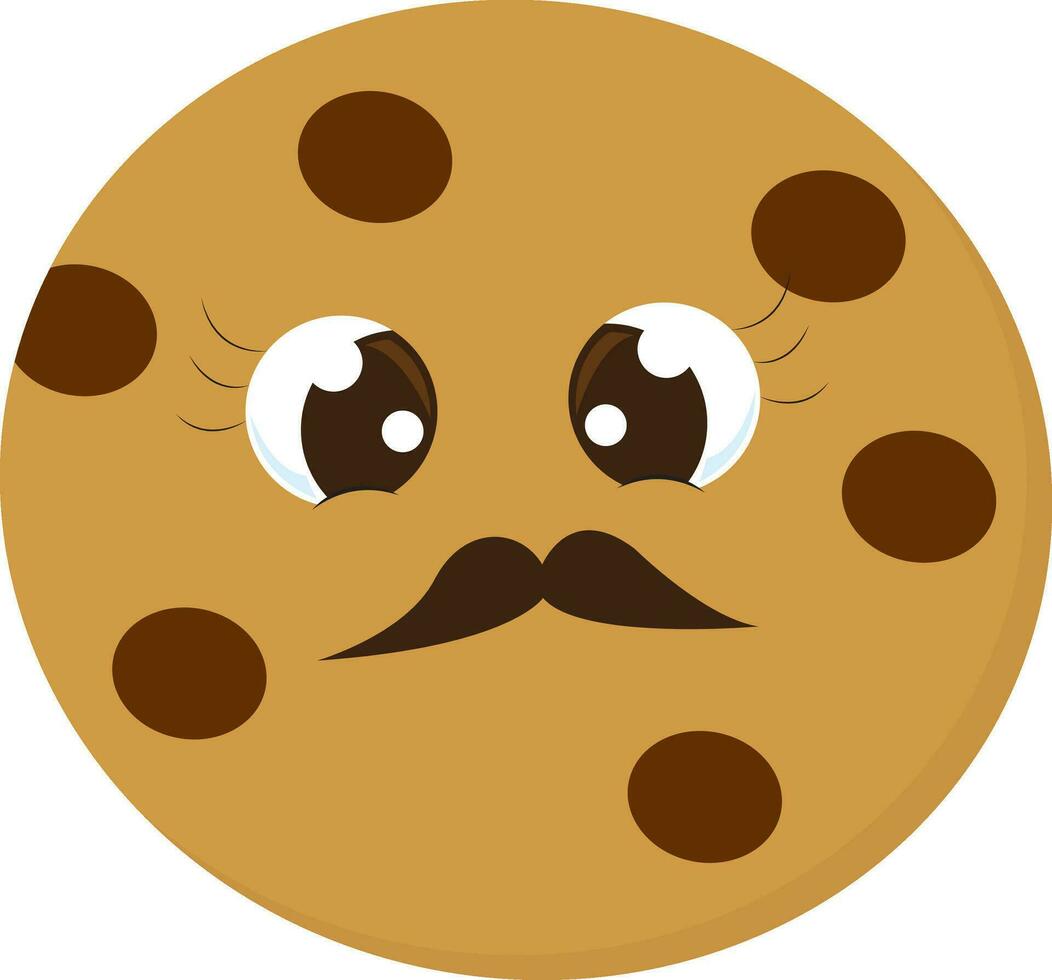 Emoji of Mr.Cookie set isolated over white background, vector or color illustration