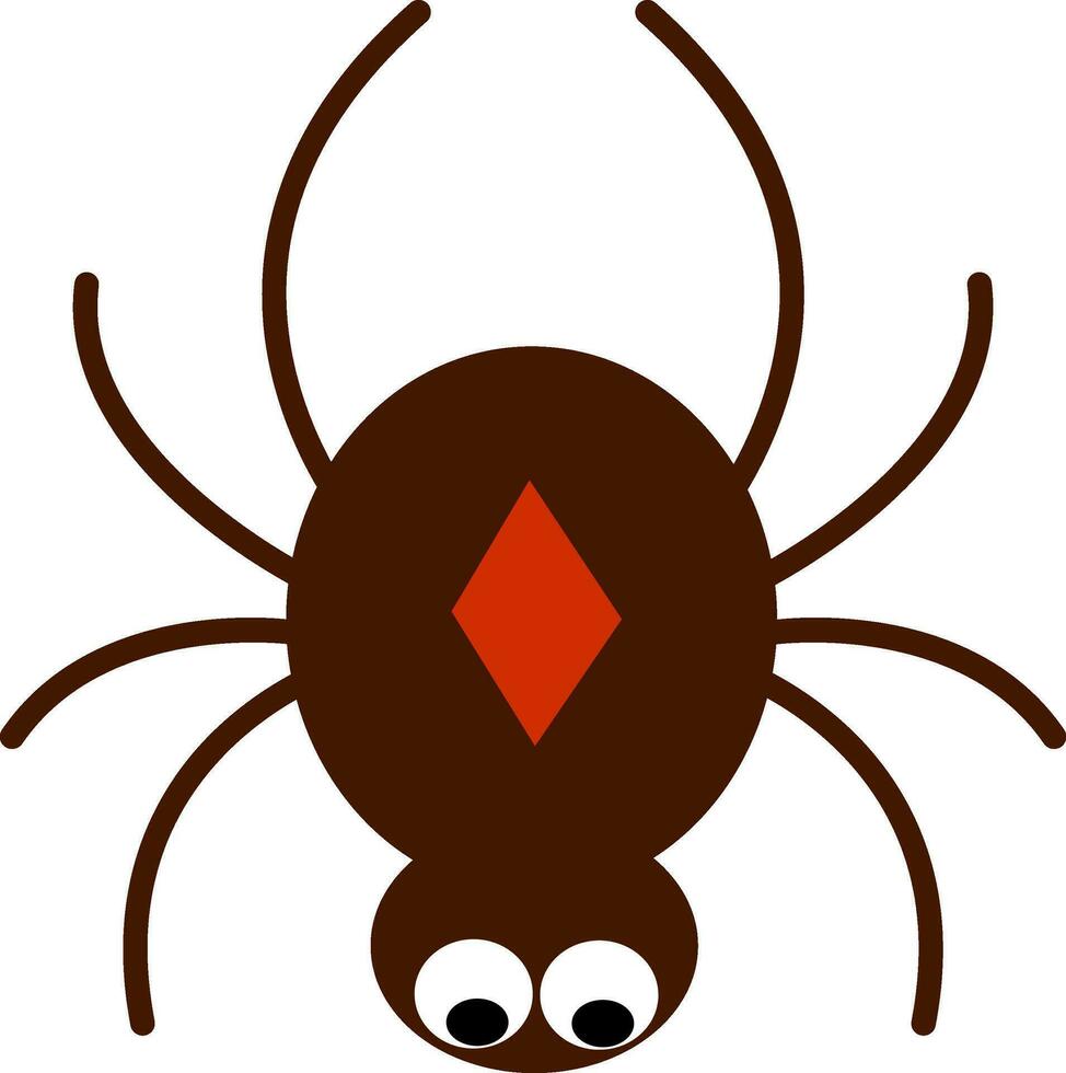 Clipart of the crawling brown spider, vector or color illustration