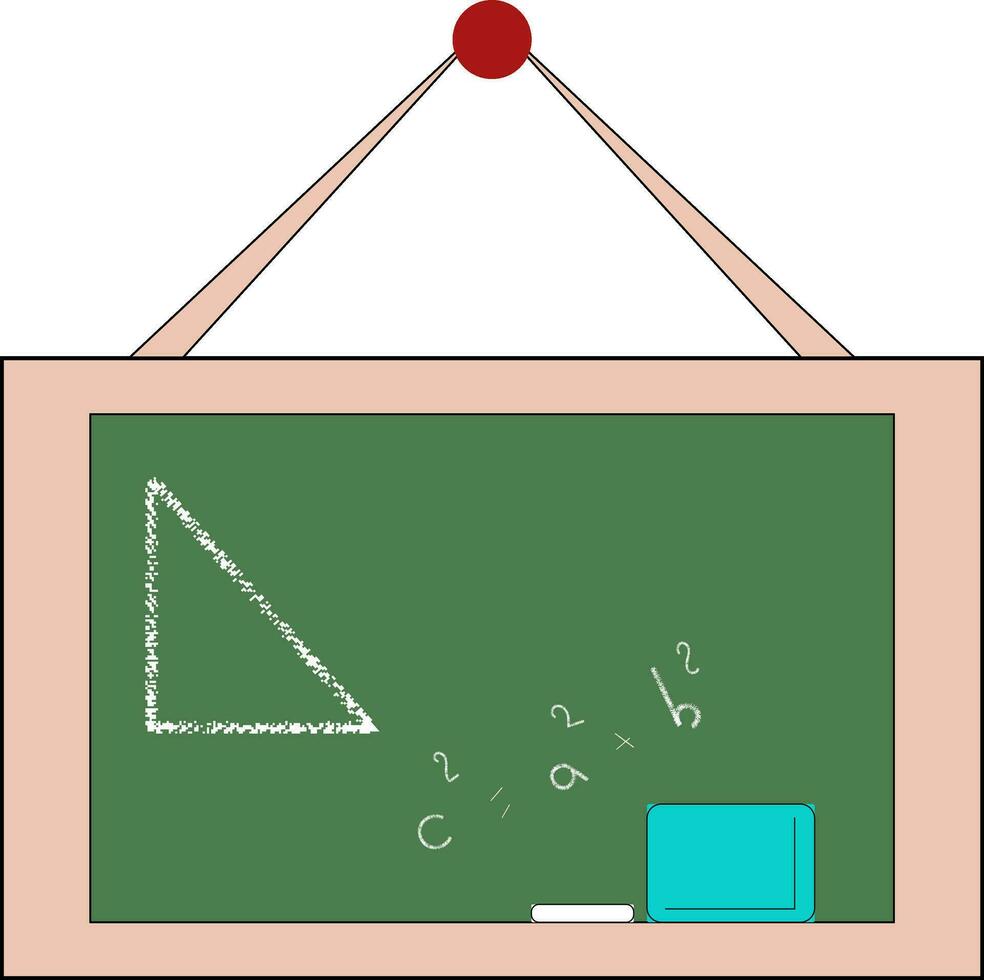 clipart de el suspendido de color verde tablero a colegio conjunto aislado en blanco fondo, vector o color ilustración