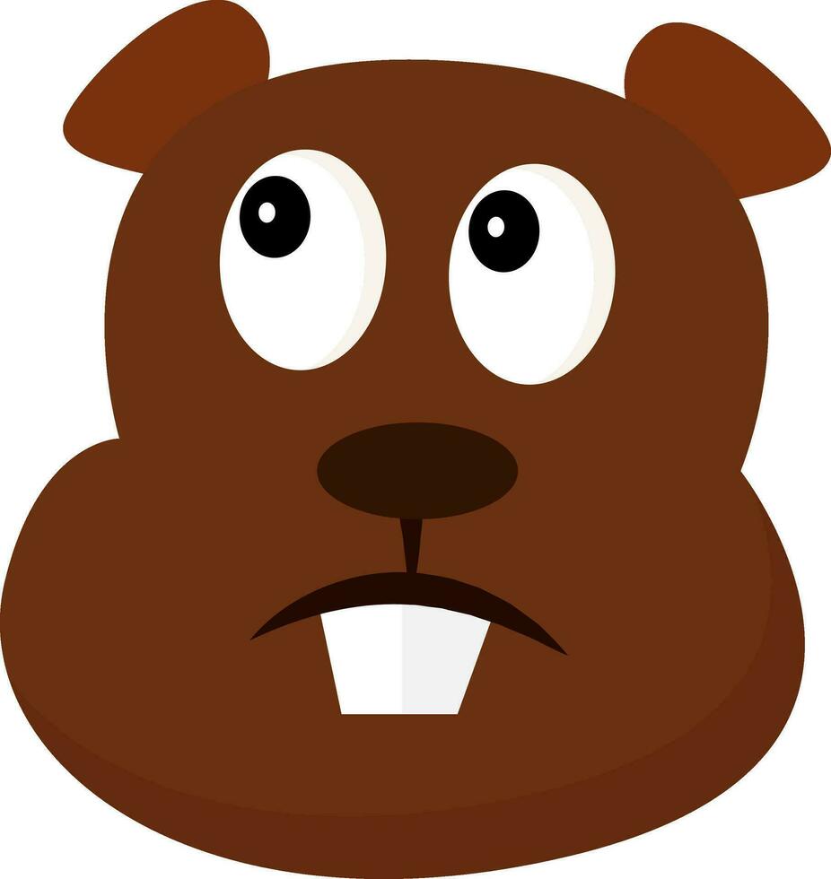 Cartoon picture of the face of a squirrel, vector or color illustration