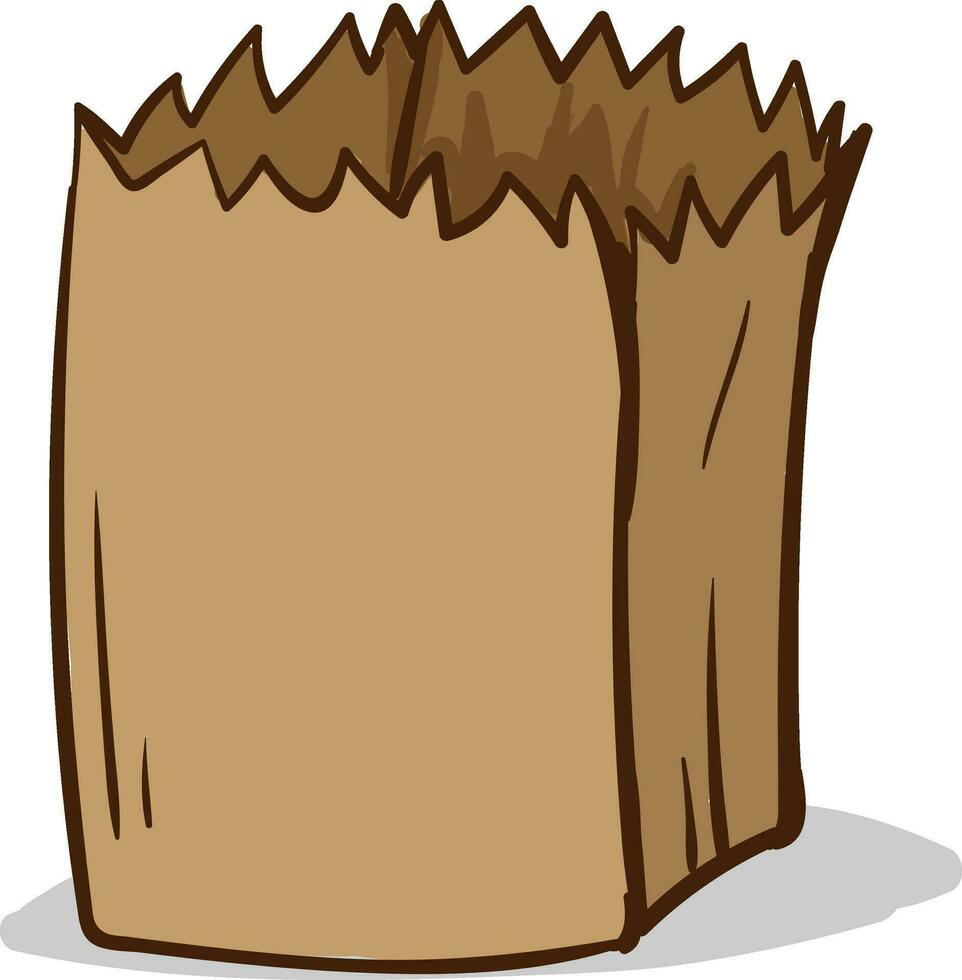 Clipart of the torn paper bag, vector or color illustration