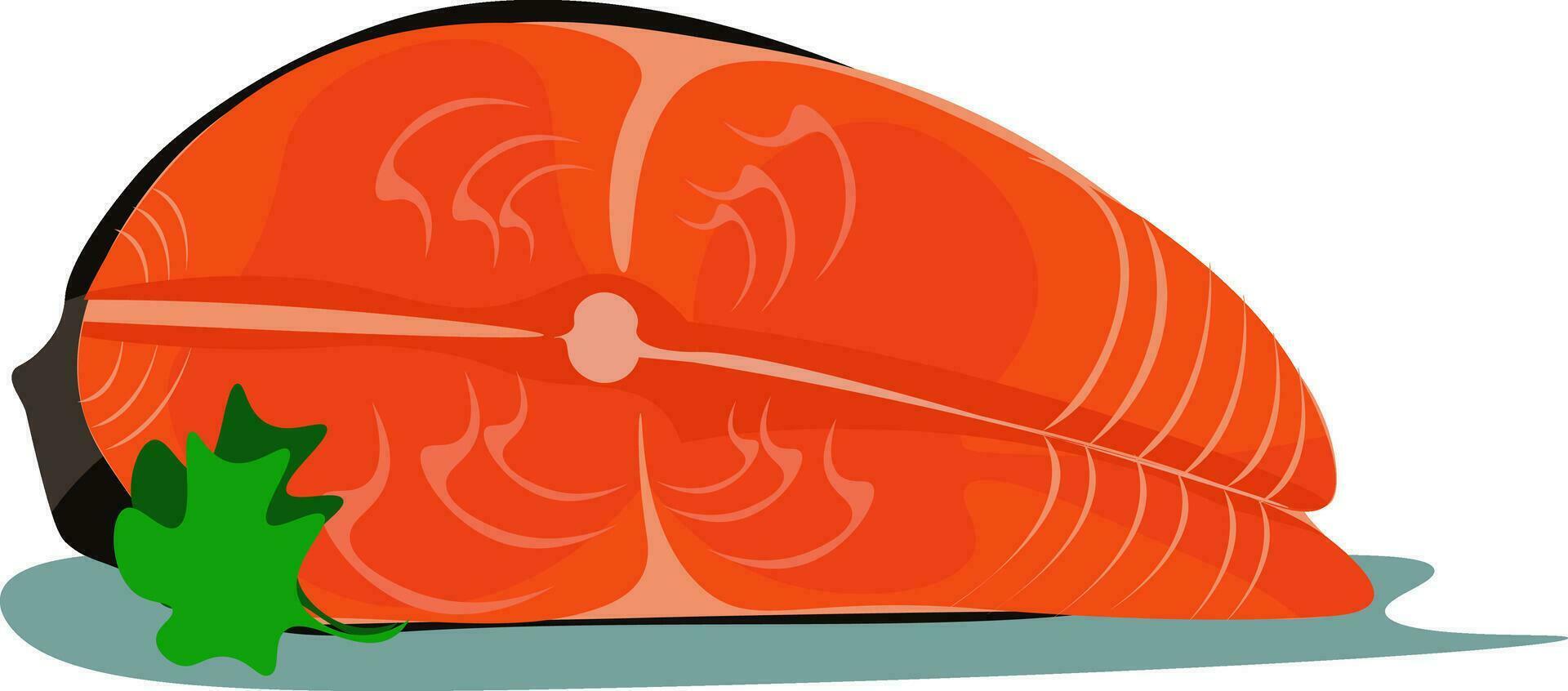 Clipart of the salmon fillet, vector or color illustration