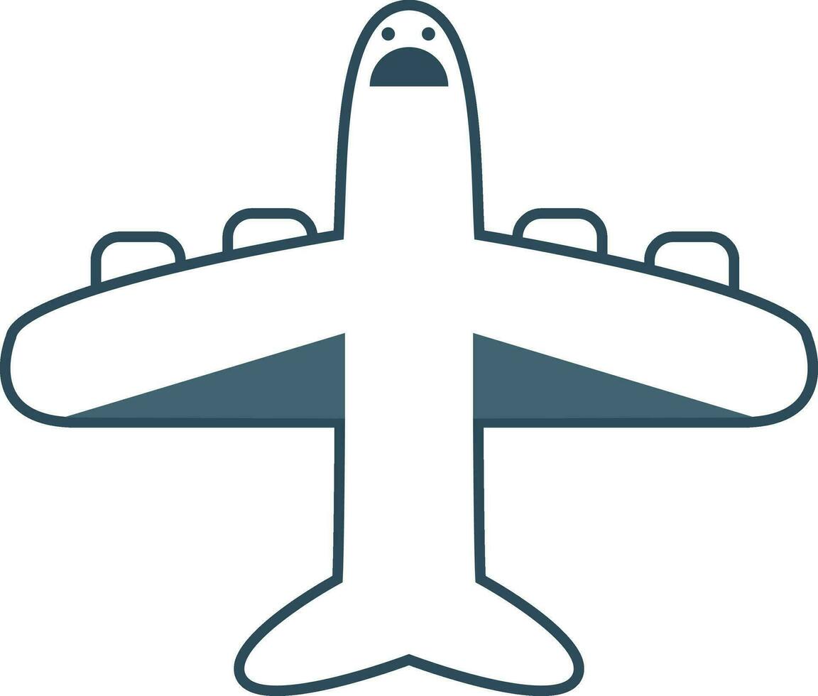 Emoji of the screaming plane at flight, vector or color illustration