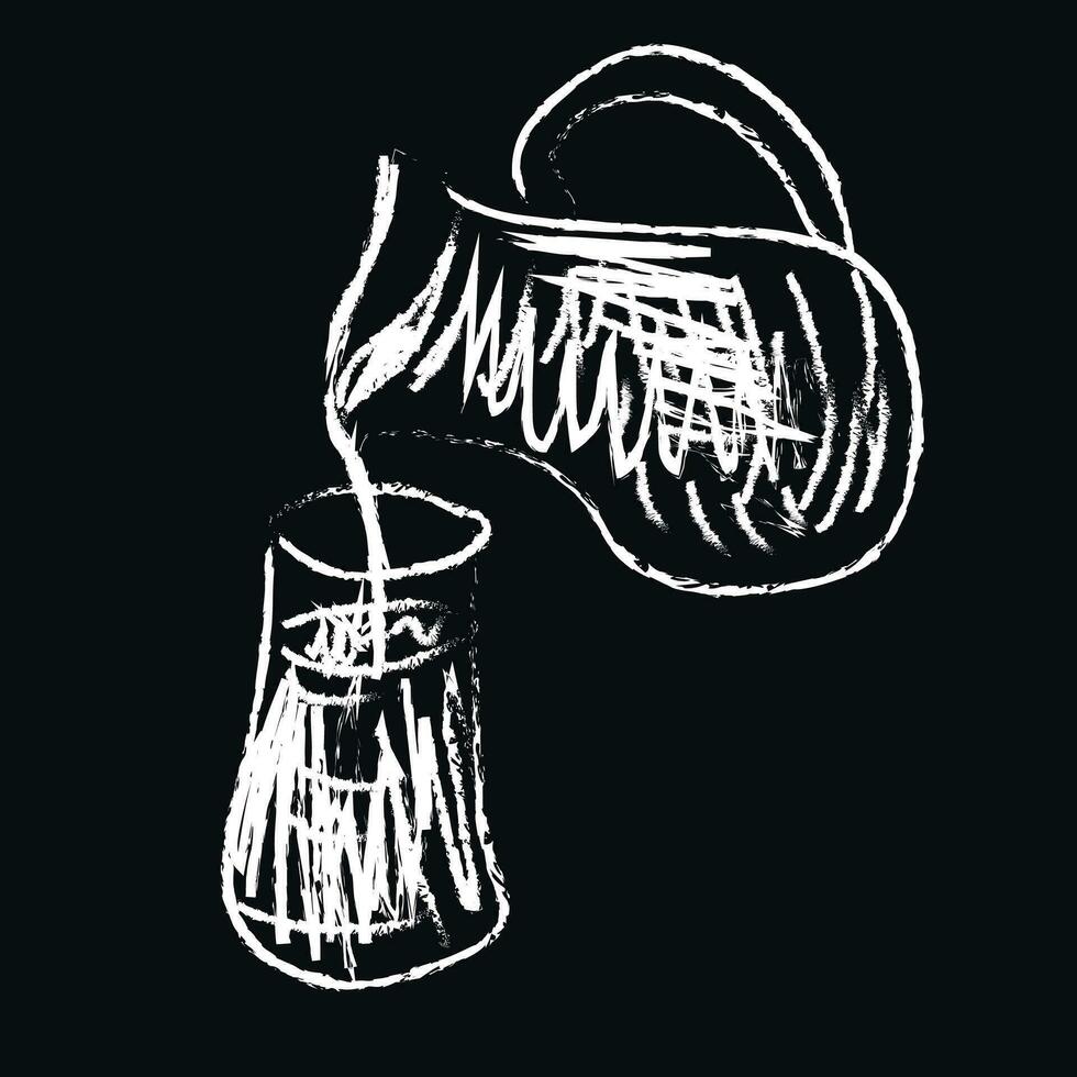 silueta de un vaso tarro conteniendo Leche tropezó a un vaso, vector o color ilustración