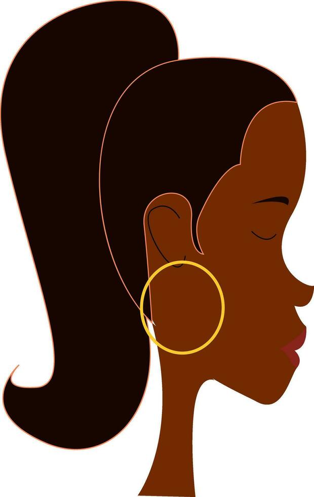 profile of a girl , vector or color illustration