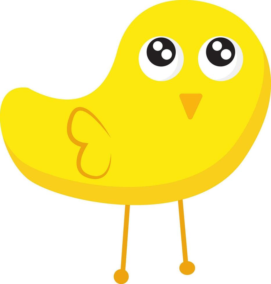 Clipart of a cute little yellow bird, vector or color illustration