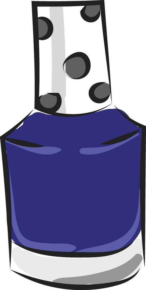 A blue manicure , vector or color illustration