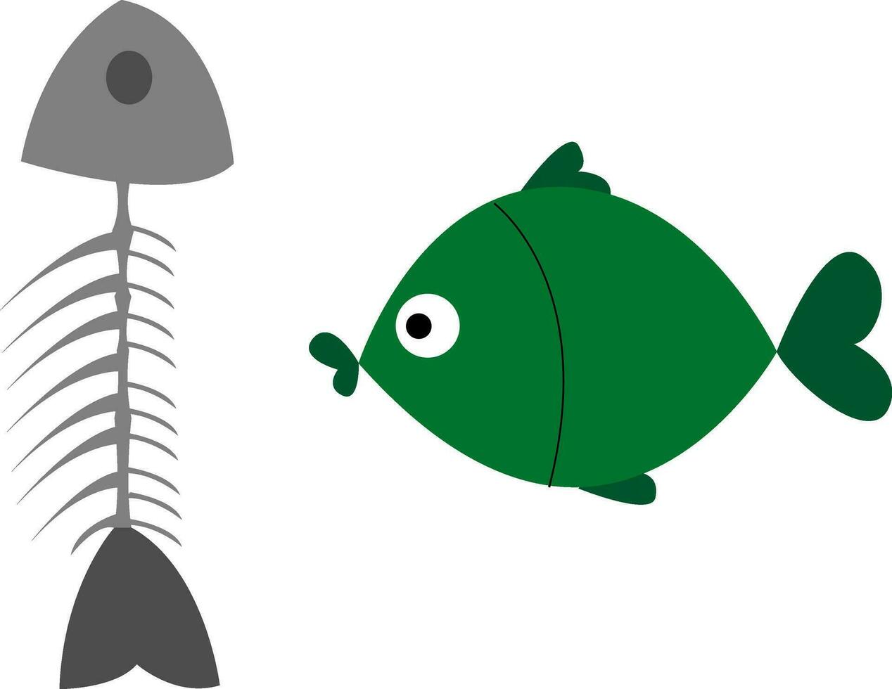 Skeleton of a fish , vector or color illustration