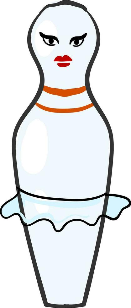 Women bowling pin , vector or color illustration