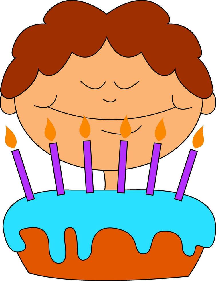 A birthday cake , vector or color illustration