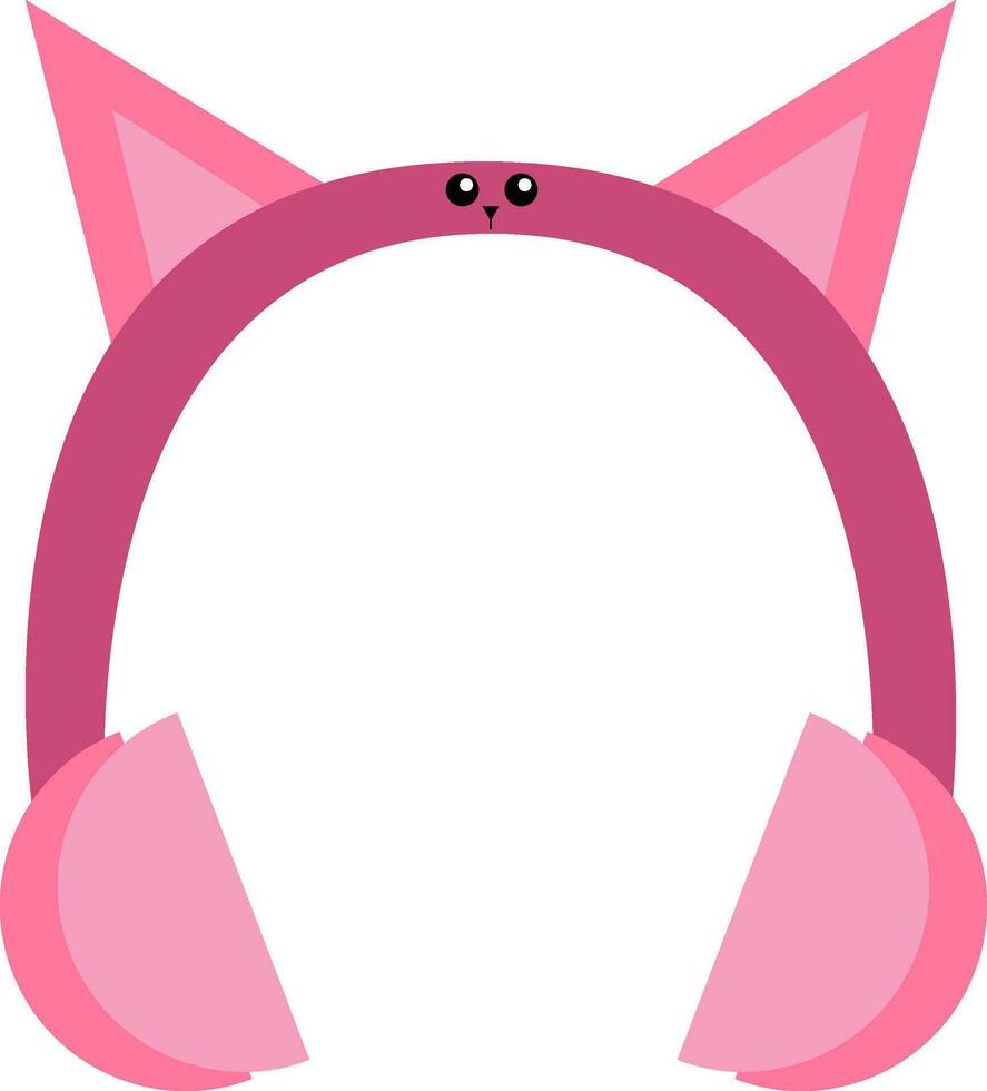 Cat headphones , vector or color illustration