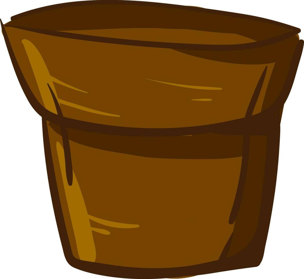 A brown pot , vector or color illustration