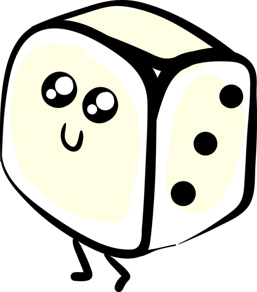 Sketch of a dice , vector or color illustration