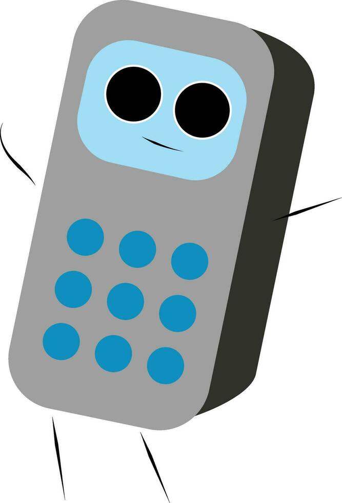 Old cellphone , vector or color illustration