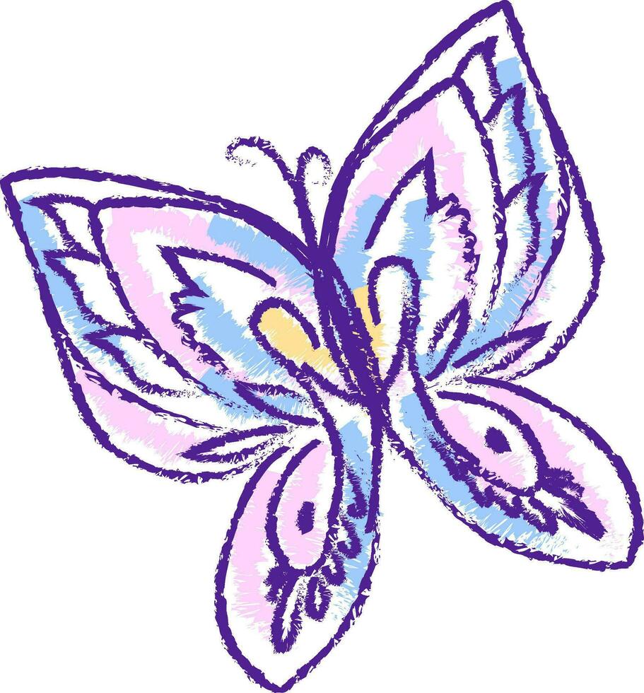 Drawing of a cute butterfly , vector or color illustration