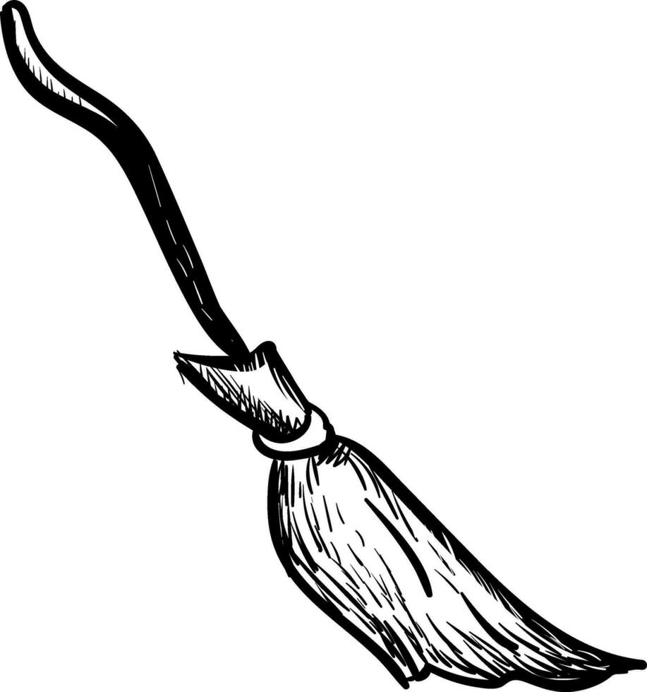 Sketch of a broom , vector or color illustration