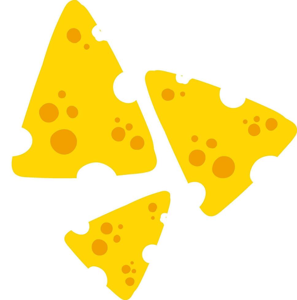 Flat cheeses, vector or color illustration