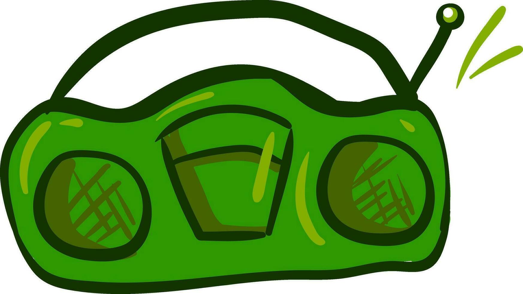 Green radio , vector or color illustration