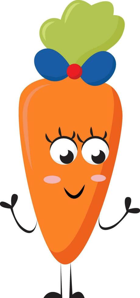 Zanahoria con arco , vector o color ilustración
