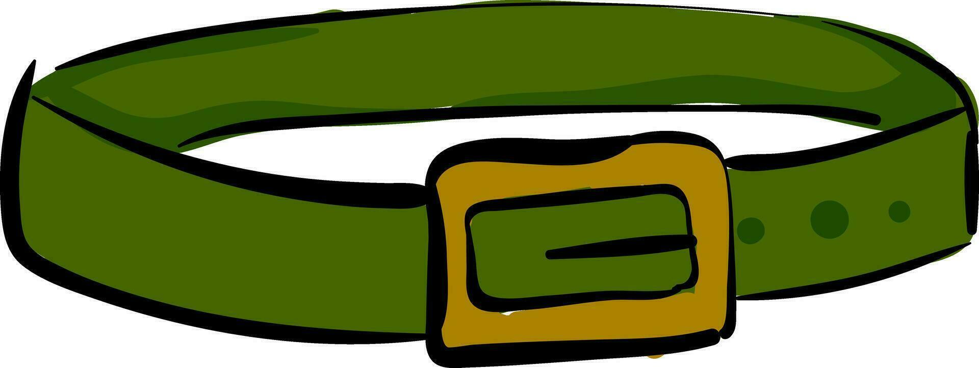 Green dog collar , vector or color illustration