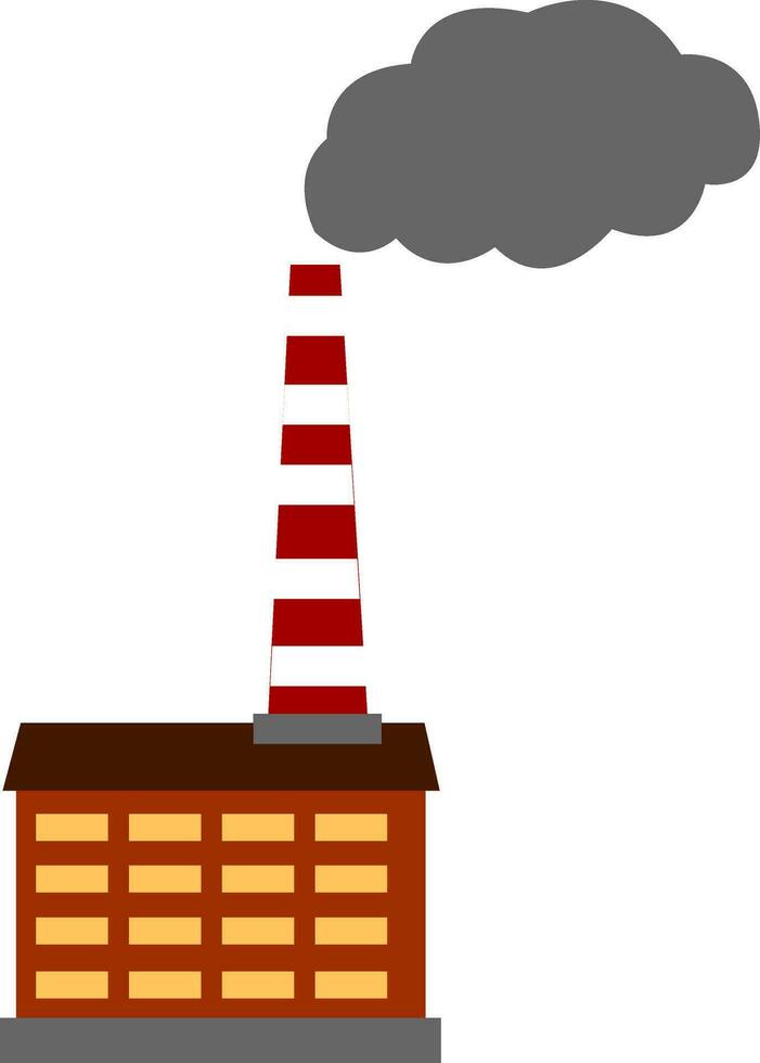 Polluting factory , vector or color illustration