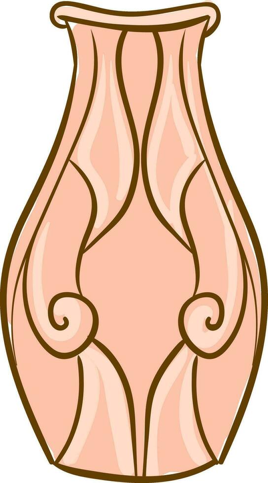 A tall pink vase, vector or color illustration