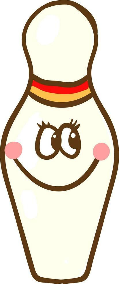 Happy bowling pin , vector or color illustration