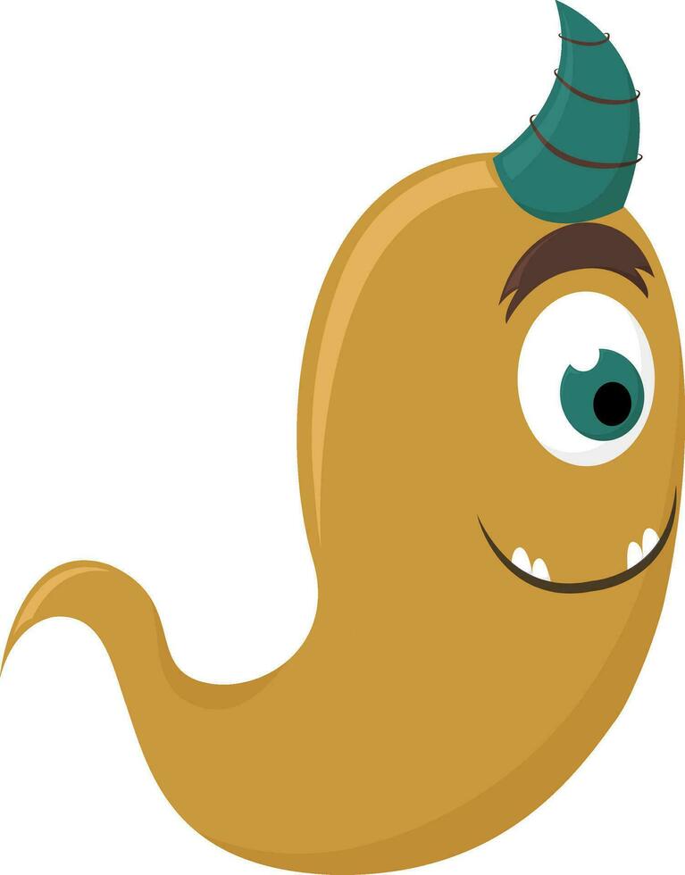Brown ghost without legs , vector or color illustration