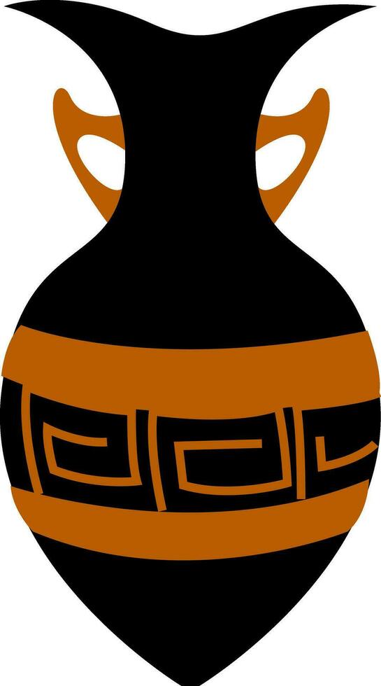 A black vase , vector or color illustration