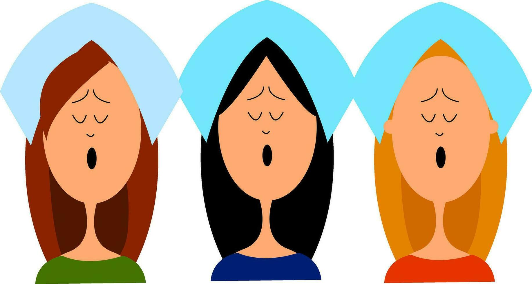 Female choir , vector or color illustration