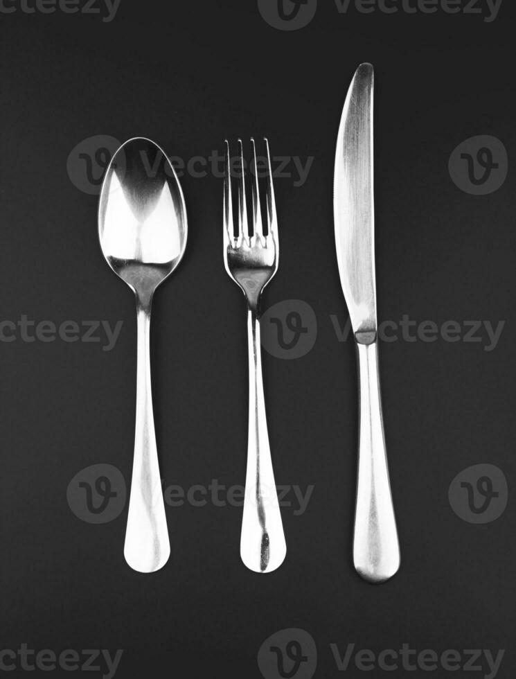 Fork, knife and spoon photo