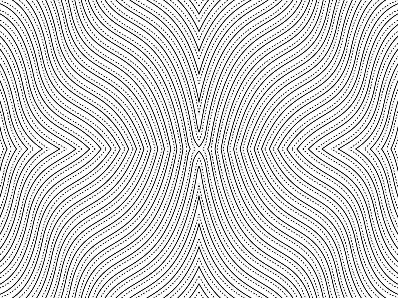 Optical Illusion Created from Artistic Lines Motifs Pattern, can use for Decoration, Background, Ornate, Fabric, Fashion, Textile, Carpet Pattern, Tile or Graphic Design Element. Vector Illustration