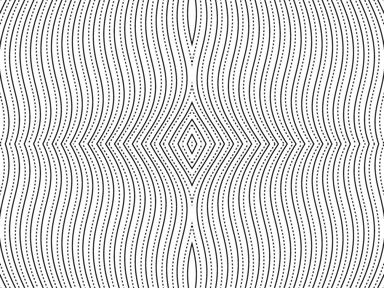 Optical Illusion Created from Artistic Lines Motifs Pattern, can use for Decoration, Background, Ornate, Fabric, Fashion, Textile, Carpet Pattern, Tile or Graphic Design Element. Vector Illustration